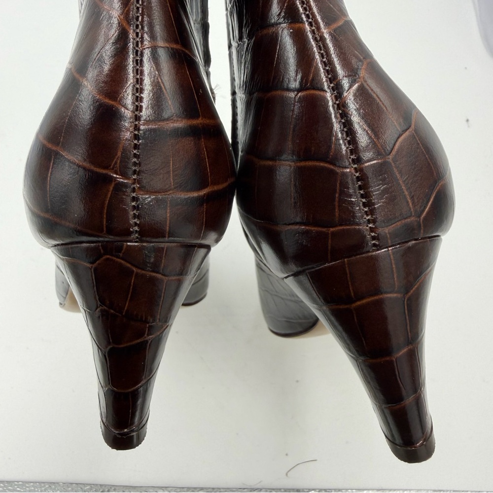 NEW Everlane Brown‎ Crocodile Leather Short Banana Boot in Size 7 - Picture 10 of 12
